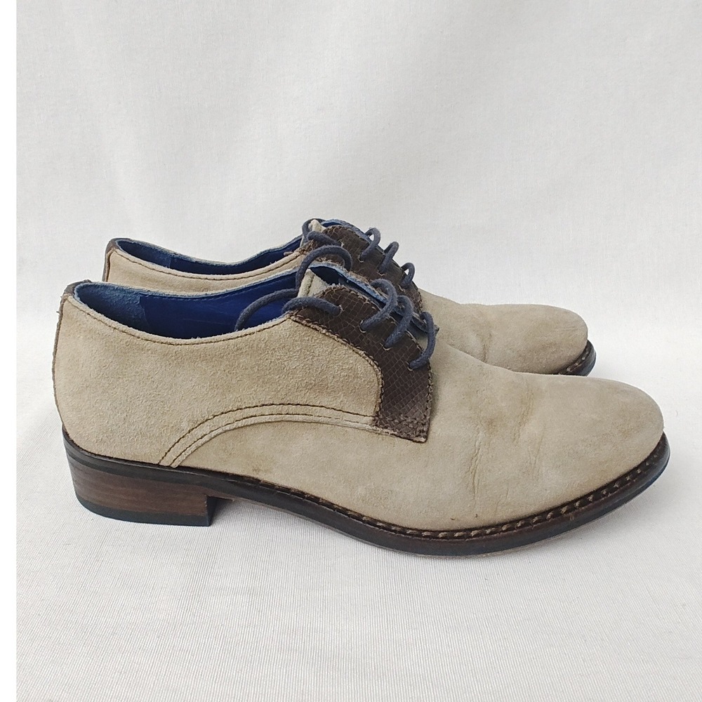 Stefano Castelli Shoes Tan Beige Suede Lace Up Derby Shoes Italy‎ Leather 36 6